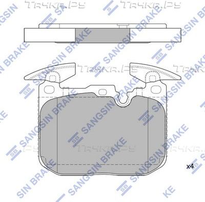 Тормозные колодки Sangsin Hi-Q передние для BMW 3 VI (F3x) 2011-2026. Артикул SP2402