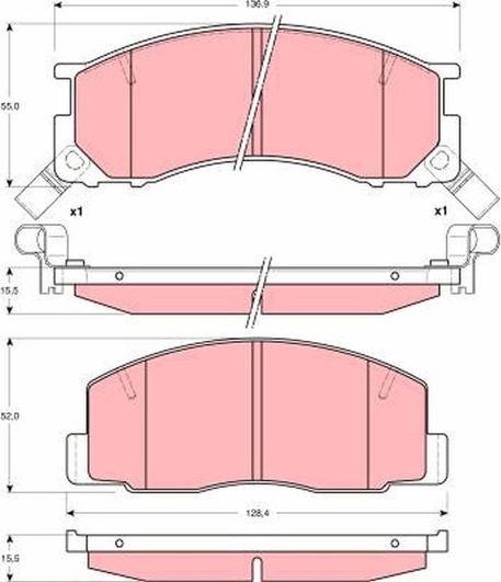 Тормозные колодки TRW передние для Toyota Previa I (XR10, XR20) 1990-1996. Артикул GDB1195