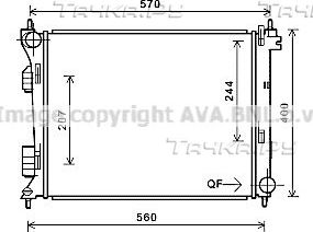 Радиатор охлаждения двигателя AVA. Артикул HY2274