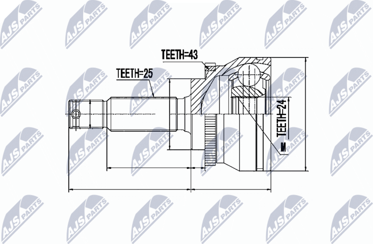 Шрус наружный (граната) NTY. Артикул NPZ-MS-023