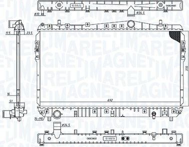 Радиатор охлаждения двигателя Magneti Marelli для Daewoo Gentra II 2013-2015. Артикул 350213197600