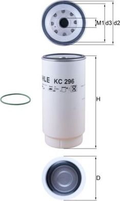 Топливный фильтр Mahle. Артикул KC 296D