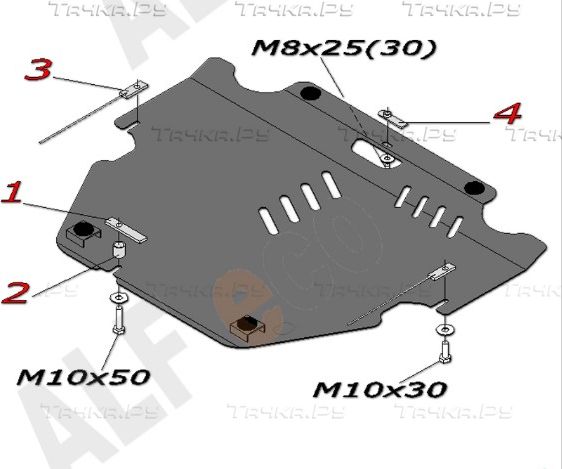 Защита Alfeco для картера и КПП Ford Mondeo IV 2006-2014. Артикул ALF.07.23