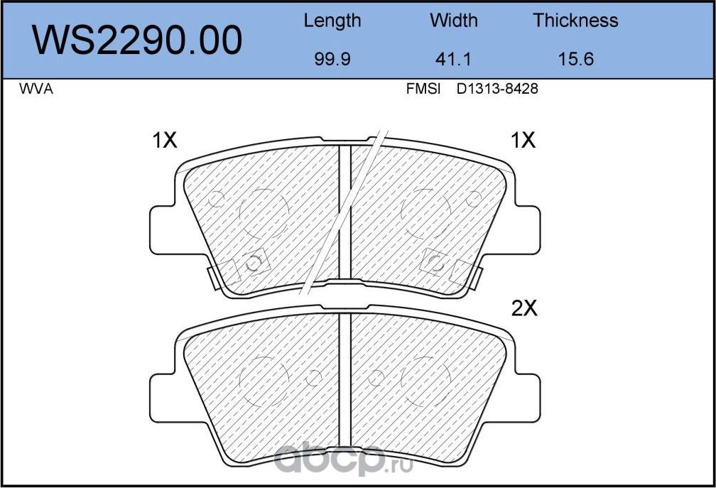 Колодки тормозные дисковые задние HYUNDAI Solaris/ KIA SOUL 1.6 2/9->HYUNDAI ACC (Jeenice). Артикул WS229000