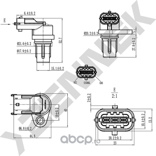 Датчик положения коленвала FIAT 500/BRAVO/LINEA/PUNTO 1.2/1.4 03 (Zennek). Артикул DCS0166