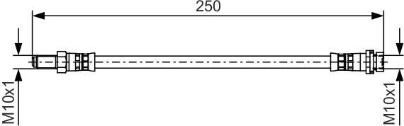 Тормозной шланг Bosch задний внешний для Ford Transit VII 2006-2011. Артикул 1 987 481 489