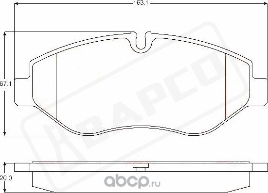 Колодки тормозные дисковые пер. IVECO DAILY III IV 06-12, DAILY V VI (Bapco). Артикул BP0377