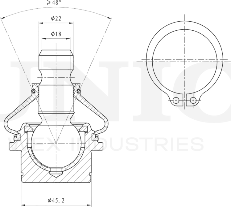 Опора шаровая (Unio). Артикул SSP-20014