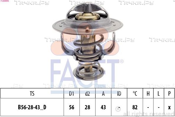 Термостат Facet Made in Italy - OE Equivalent для Toyota Sienna I 1997-2002. Артикул 7.8399S