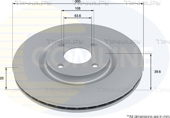 Тормозной диск Comline COATED. Артикул ADC4008V
