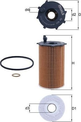 Масляный фильтр Mahle-Knecht. Артикул OX 417D