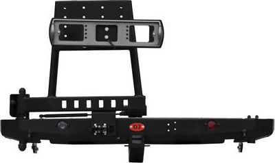 Бампер силовой OJ задний с калиткой под запаску для ВАЗ 2121 Нива, 4х4 1976-2026. Артикул 03.105.02