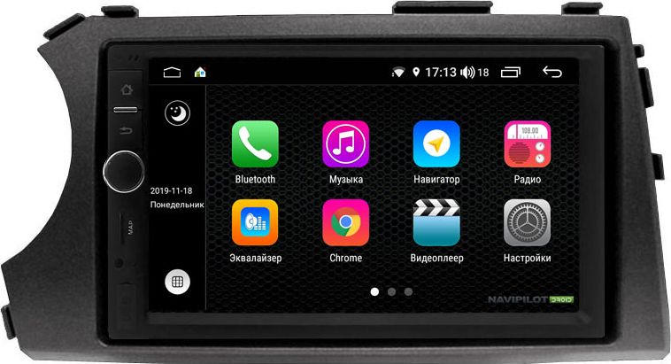 Установочный комплект: головное устройство NaviPilot 2DIN с экраном 7" Android 9, DSP, аппаратные кнопки, энкодер для SsangYong Kyron 2005-2015. Артикул NPD9L-WR-837-07 Kyron
