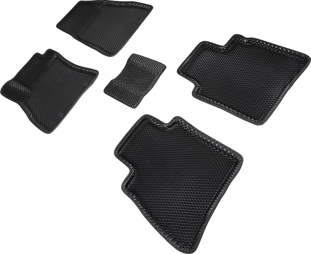 Коврики Seintex 3D EVA Ромб для салона Nissan Tiida C13 2015-2026 ЧЕРНЫЕ. Артикул 98249