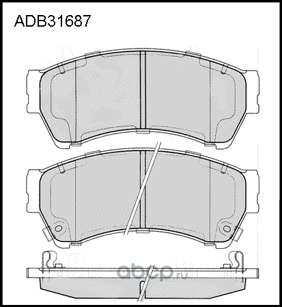 Колодки тормозные дисковые | перед | (Allied Nippon). Артикул ADB31687