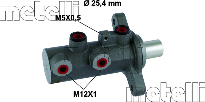 Тормозной цилиндр главный Metelli (алюминий). Артикул 05-0872