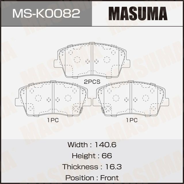 Колодки дисковые MASUMA,. Артикул MSK0082