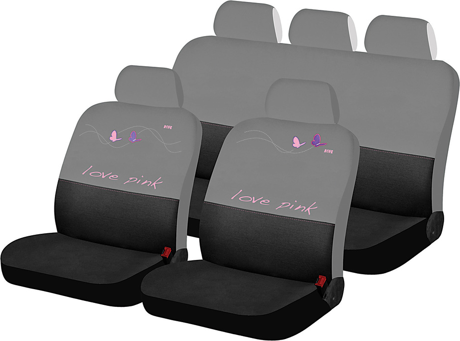 Чехлы универсальные Hadar Rosen Love Pink Butterfly на сидения авто, цвет Черный. Артикул 10479