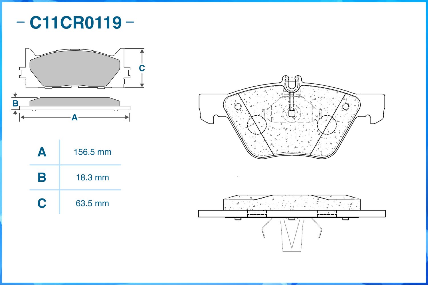 Колодки тормозные передние (Low Metallic) (Cworks). Артикул C11CR0119