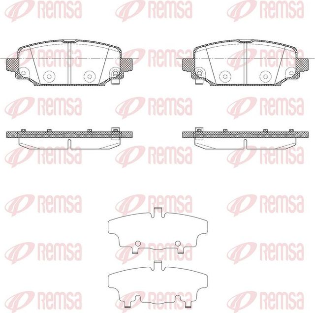 Тормозные колодки Remsa задние для Jeep Wrangler IV (JL) 2017-2026. Артикул 1909.04