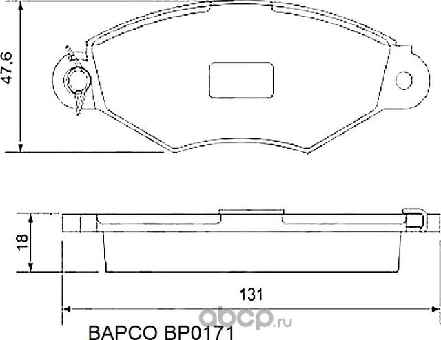 Колодки тормозные дисковые BP0171 передние, комплект, (Bapco) Bapco. Артикул BP0171