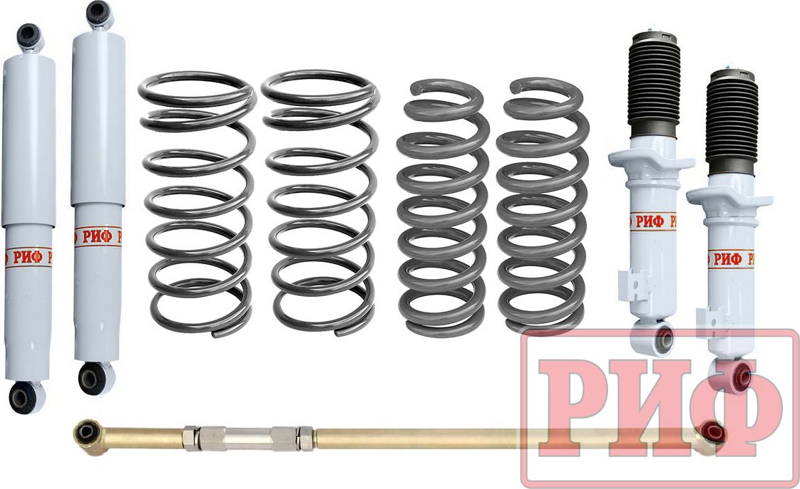 Лифт-комплект РИФ газовый мягкий для Mitsubishi Pajero Sport III 2015-2026, лифт 40 мм. Артикул RIF-PS3-B-G