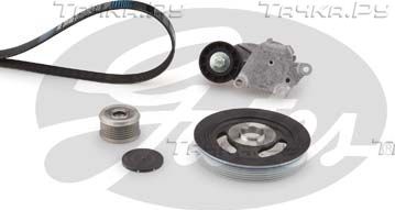 Приводной ремень поликлиновой с роликами (комплект) Gates Micro-V® для Citroen C4 I 2006-2011. Артикул K196PK975