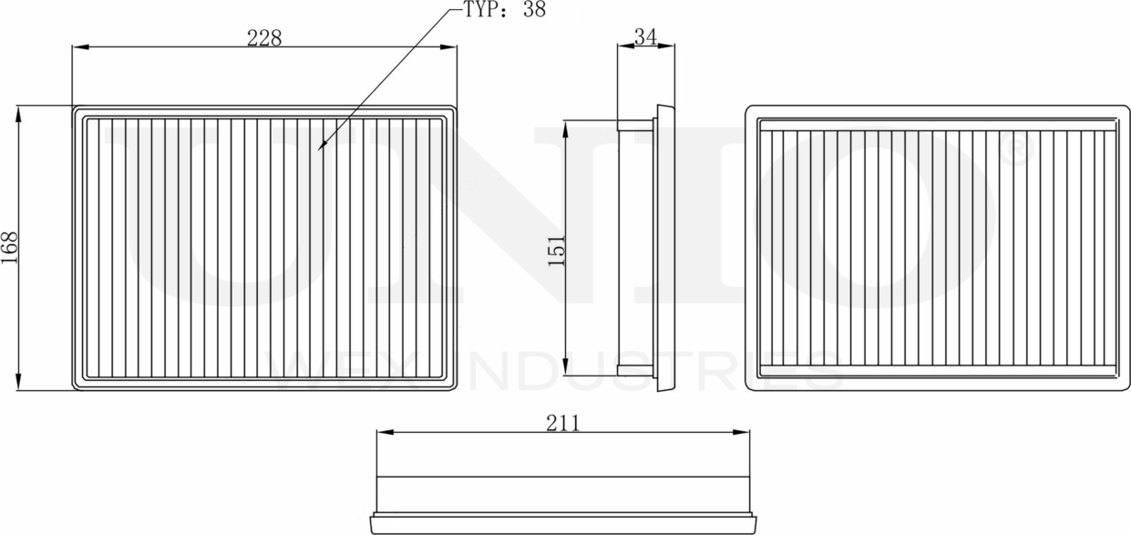 Фильтр воздушный (Unio). Артикул FLT-10008