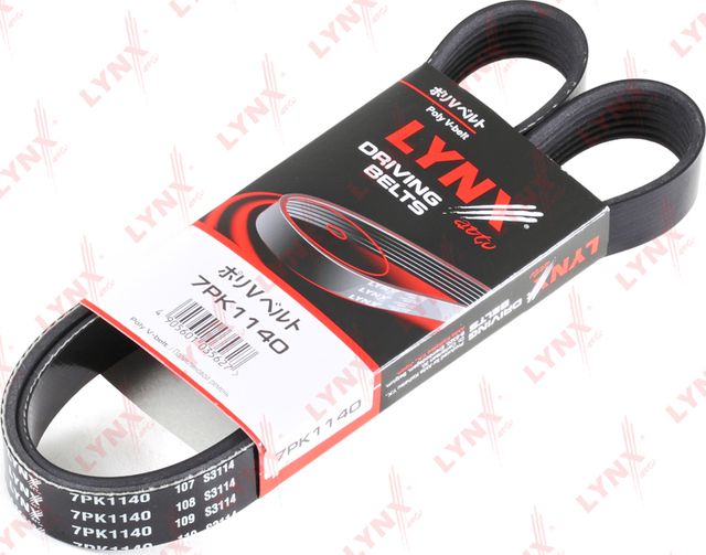 Приводной ремень поликлиновой LYNXauto. Артикул 7PK1140