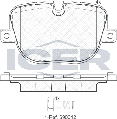 Тормозные колодки Icer. Артикул 181952