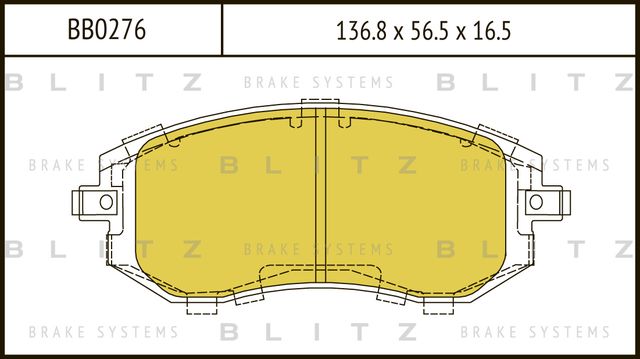 Колодки тормозные дисковые передние Subaru Impreza/Legacy III 2000 (Blitz). Артикул BB0276
