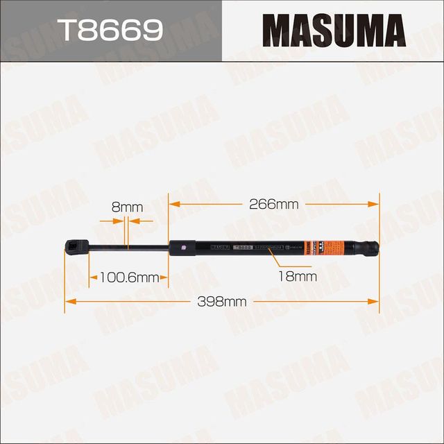 Упор газовый капота MASUMA, L=398mm (1/40). Артикул T8669