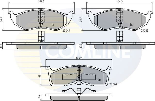 Тормозные колодки Comline Comline передние для Dodge Intrepid II 1997-2004. Артикул CBP3850