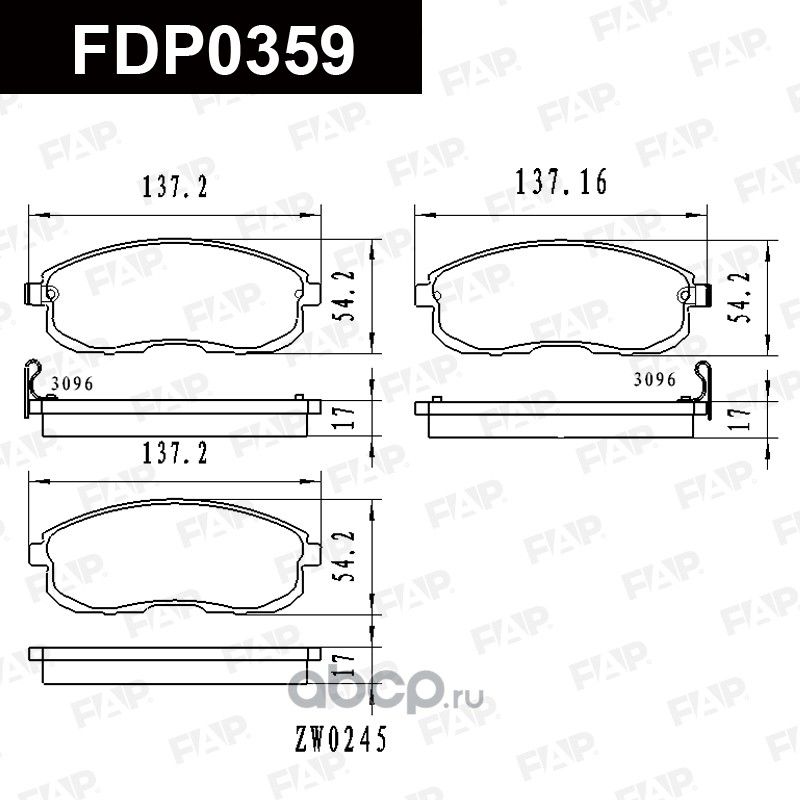 Колодки тормозные передние (FAP). Артикул FDP0359