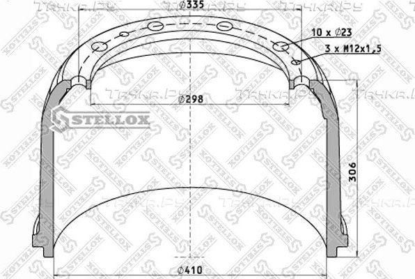 Тормозной барабан Stellox. Артикул 85-00032-SX