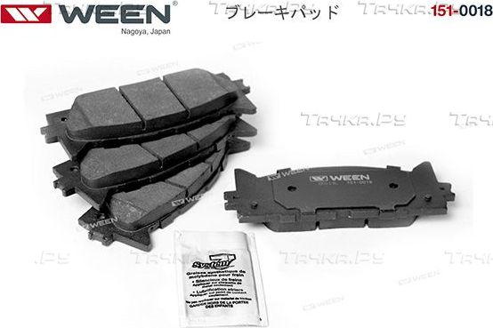Тормозные колодки WEEN передние для Toyota Camry 40 (V40, XV40) 2006-2014. Артикул 151-0018