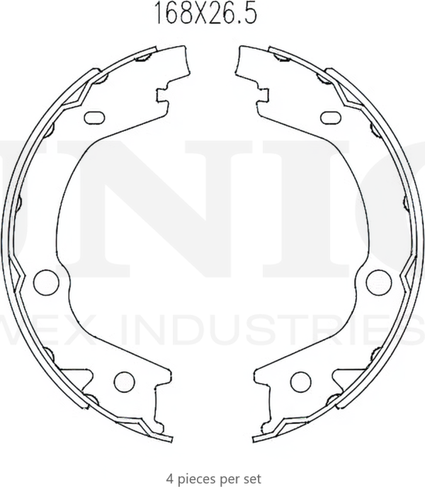 Колодки тормозные барабанные, комплект (Unio). Артикул BRP-10052