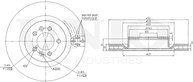 Диск тормозной (Unio). Артикул BRD-20555