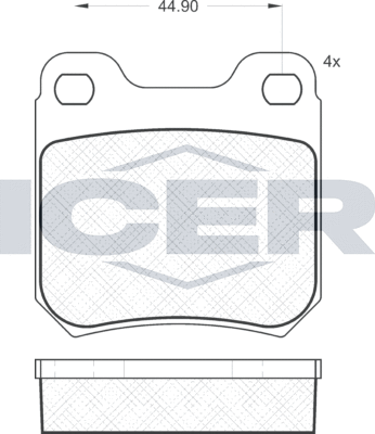 Тормозные колодки Icer задние для Saab 900 II 1993-1998. Артикул 181299