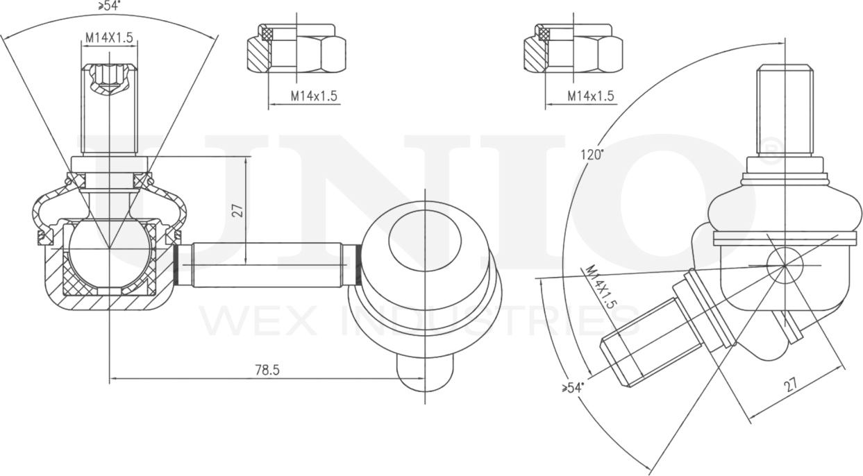 Тяга/стойка стабилизатора (Unio). Артикул SSP-50233