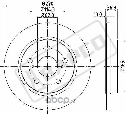 Тормозные диски задн.невентил. BD0083 (Bapco). Артикул BD0083