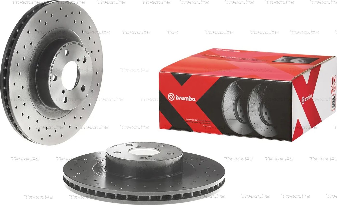 Тормозной диск Brembo XTRA передний для Subaru Outback III 2003-2009. Артикул 09.9077.1X