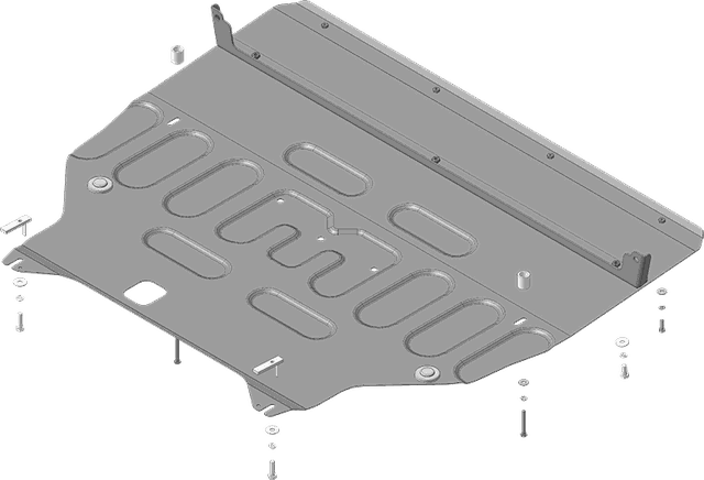 Защита Мотодор для картера двигателя и КПП Exeed TXL до рестайлинга 2020-2021. Артикул 79004