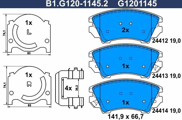 Тормозные колодки Galfer. Артикул B1.G120-1145.2