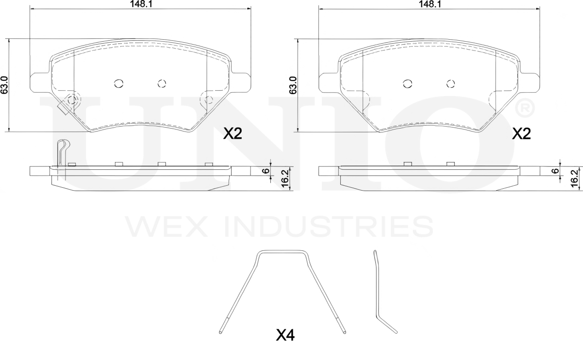 Колодки тормозные дисковые, комплект (Unio). Артикул BRP-20088