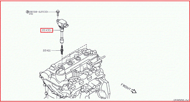 Катушка зажигания Nissan. Артикул 22448ED800