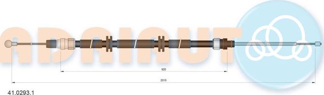 Трос ручника (тросик ручного тормоза) Adriauto. Артикул 41.0293.1