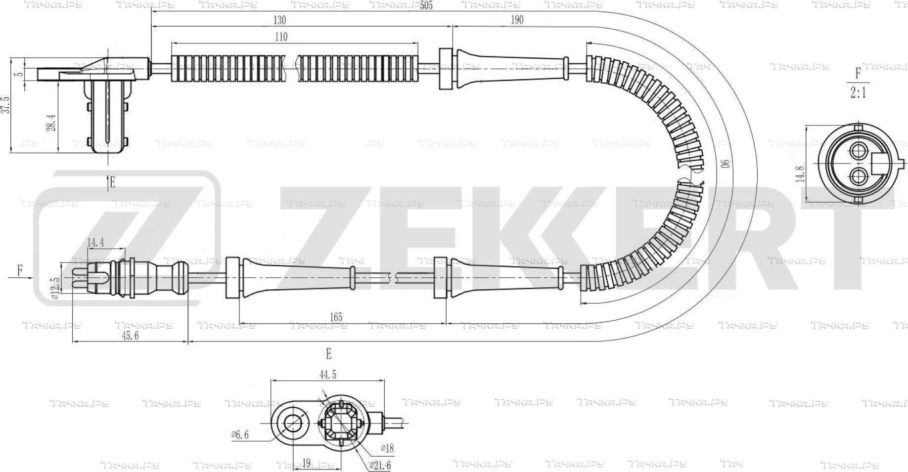 Датчик ABS Zekkert передний для Renault Master II 1998-2010. Артикул SE-6212