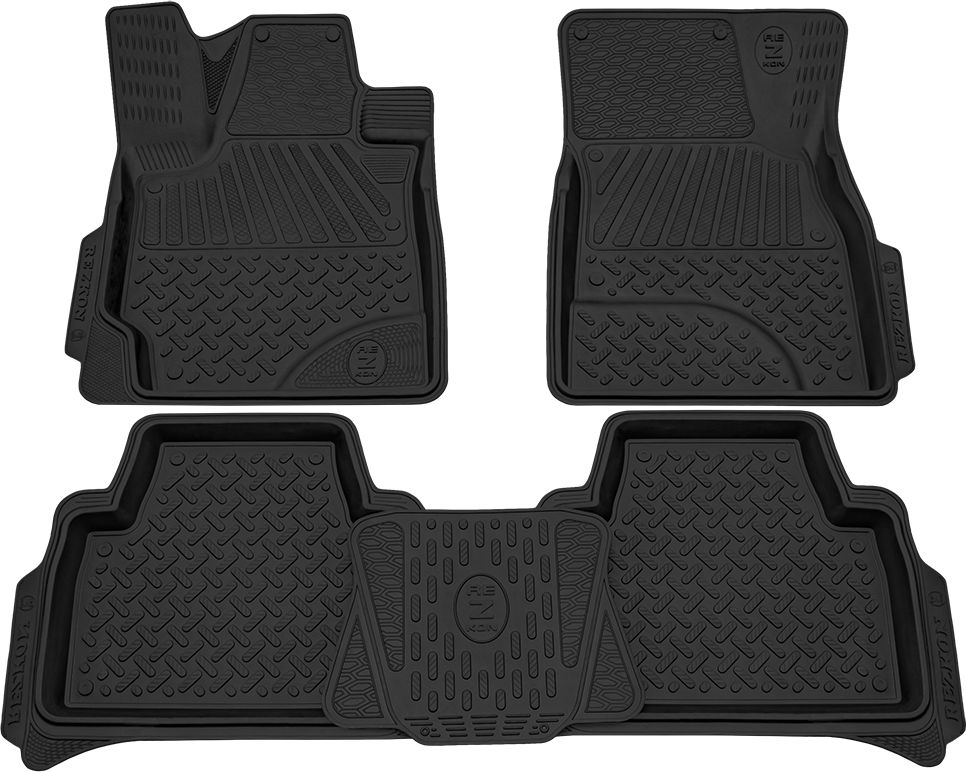 Коврики Rezkon резиновые для салона Toyota Land Cruiser 200 2007-2012. Артикул 1034025100