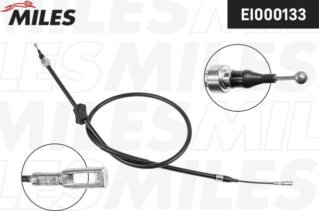 Трос ручника (тросик ручного тормоза) Miles задний правый для Audi Cabriolet 1991-2000. Артикул EI000133